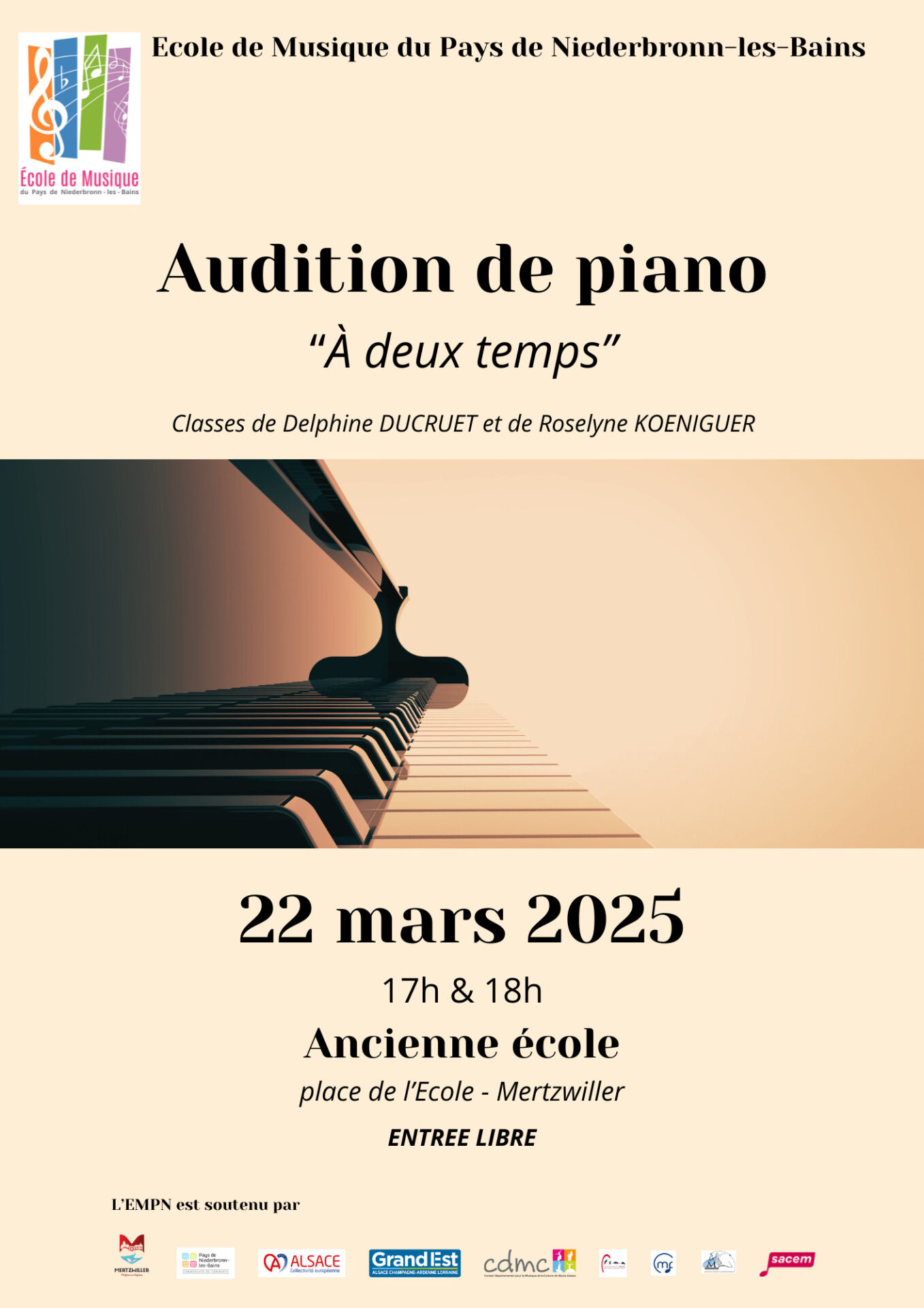 Audition des classes de piano "A deux temps"